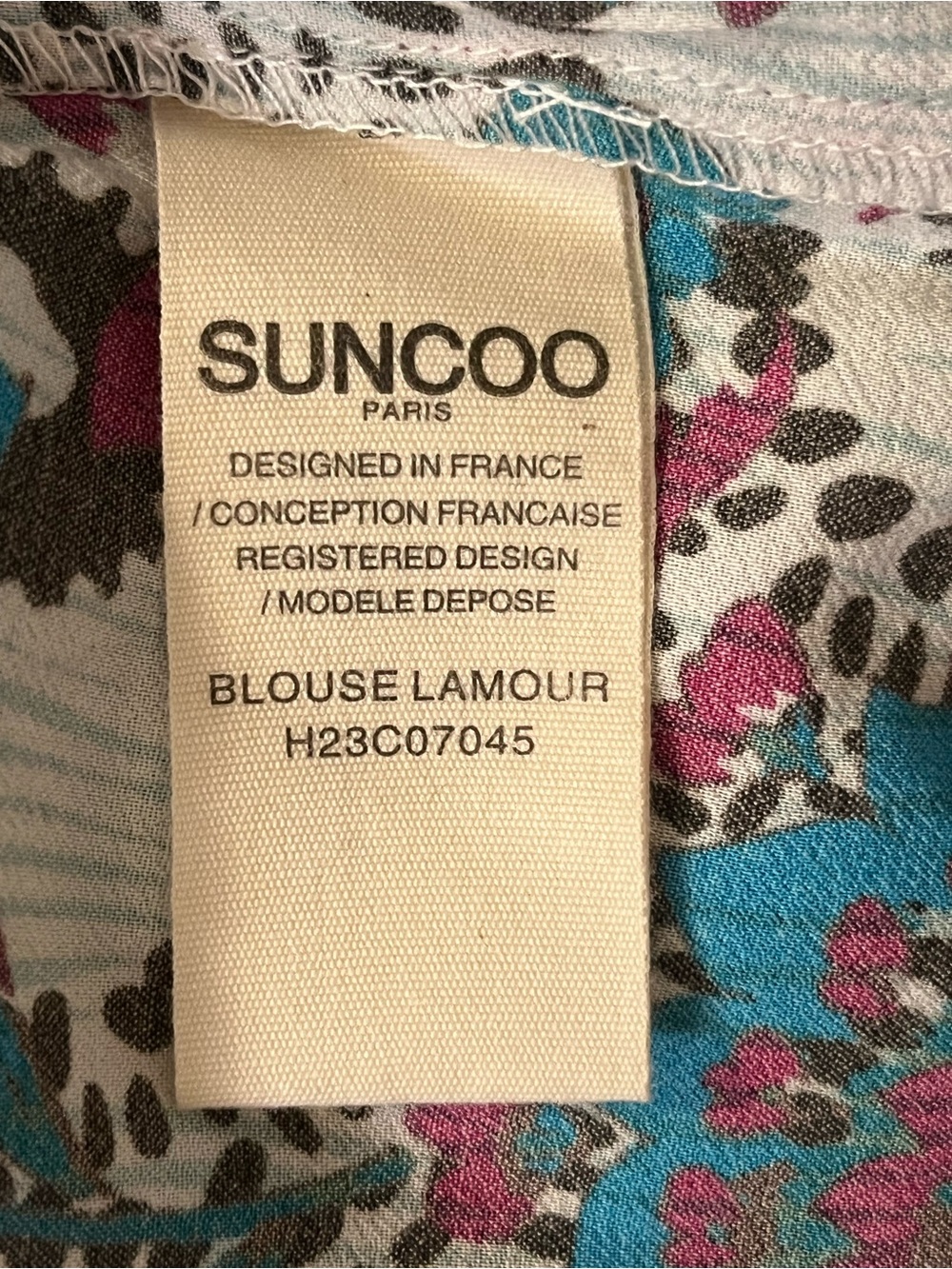 Suncoo Paris Lamour Floral Print Blouse Large T3 Abstract Boho - Picture 9 of 14